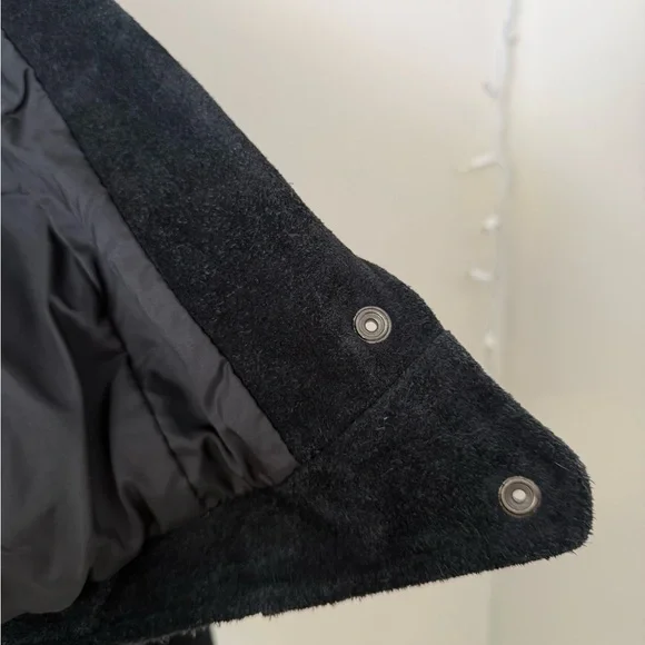 Vintage 1980s Womens Black Suede Leather Jacket Size S Fringe Biker Western Goth - Picture 7 of 10